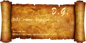Dörmer Gyula névjegykártya