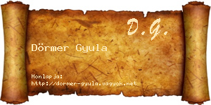 Dörmer Gyula névjegykártya