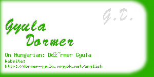 gyula dormer business card